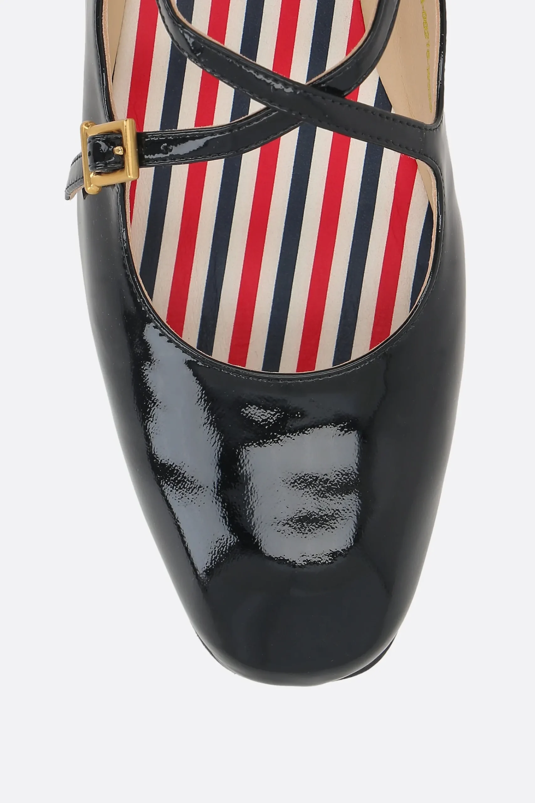 Women THOM BROWNE Thom John criss cross ballerinas in patent leather