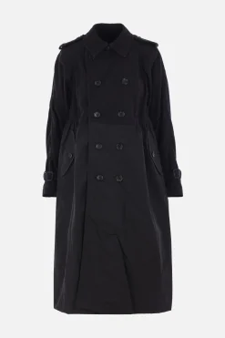 Women TAO COMME DES GARÇONS trench coat in embroidered cotton and technical taffetà