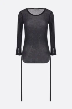 Women ANN DEMEULEMEESTER Trina t-shirt in rib jersey with drawstring
