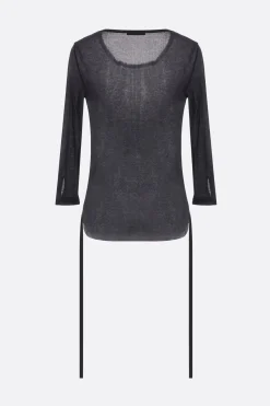 Women ANN DEMEULEMEESTER Trina t-shirt in rib jersey with drawstring