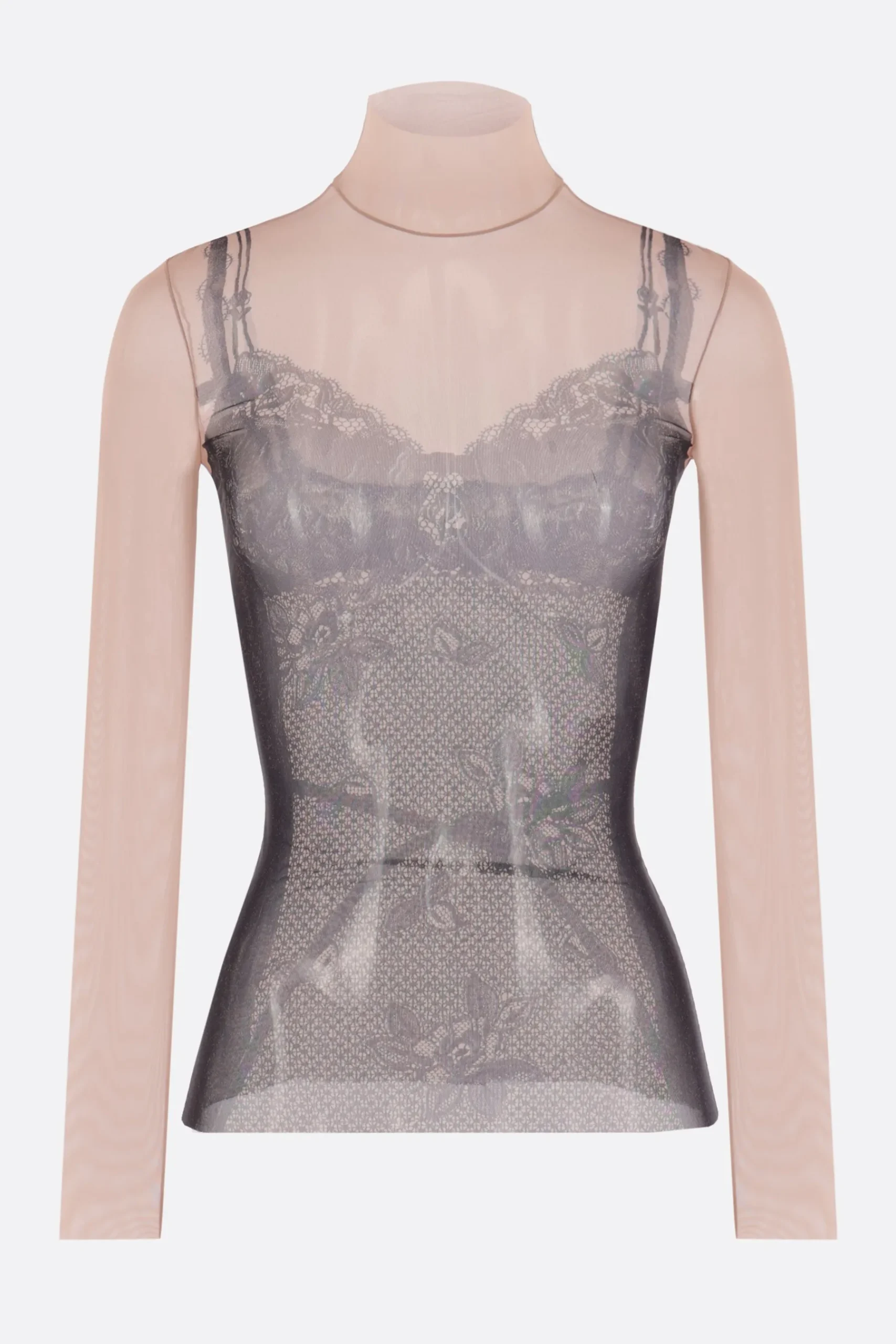Women BALENCIAGA Trompe l'Œil Lingerie top in stretch mesh