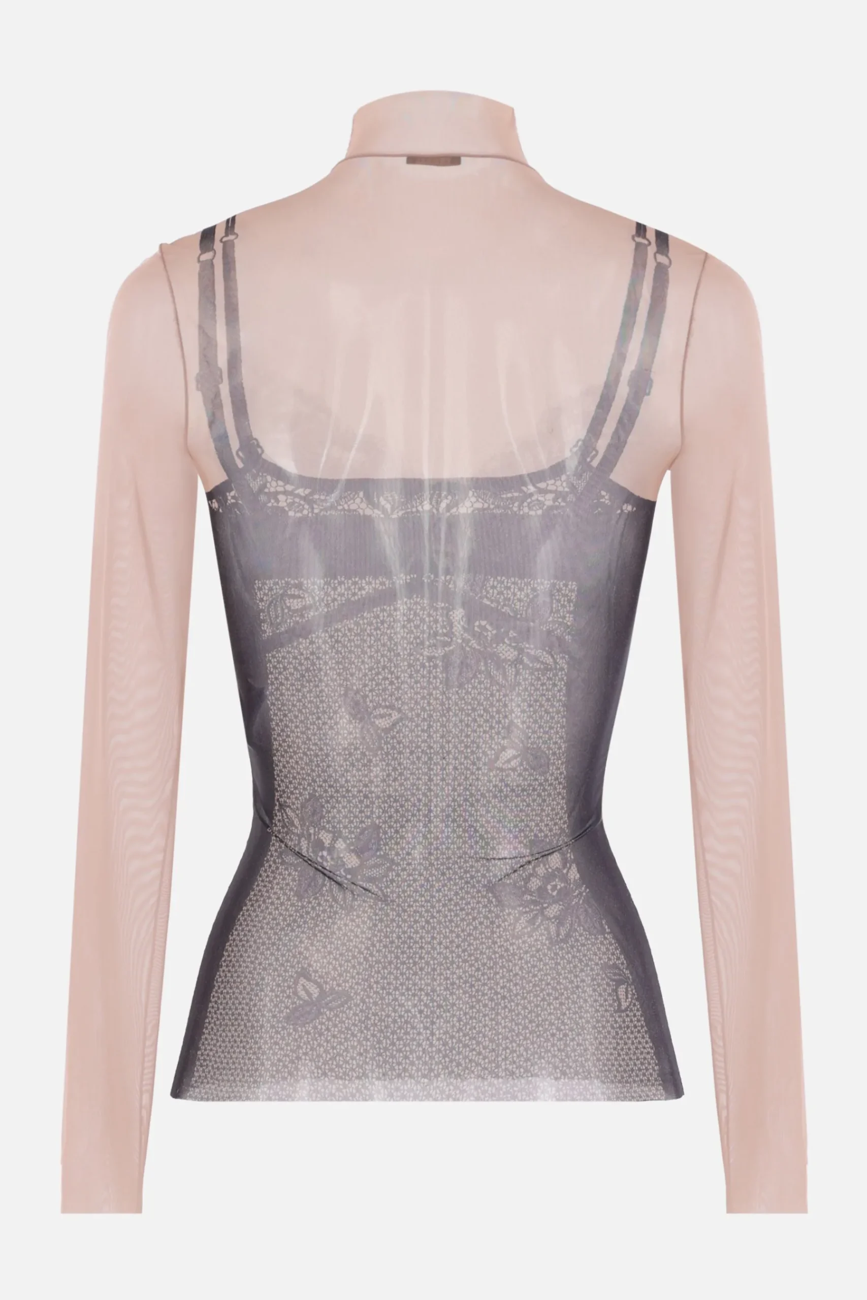 Women BALENCIAGA Trompe l'Œil Lingerie top in stretch mesh