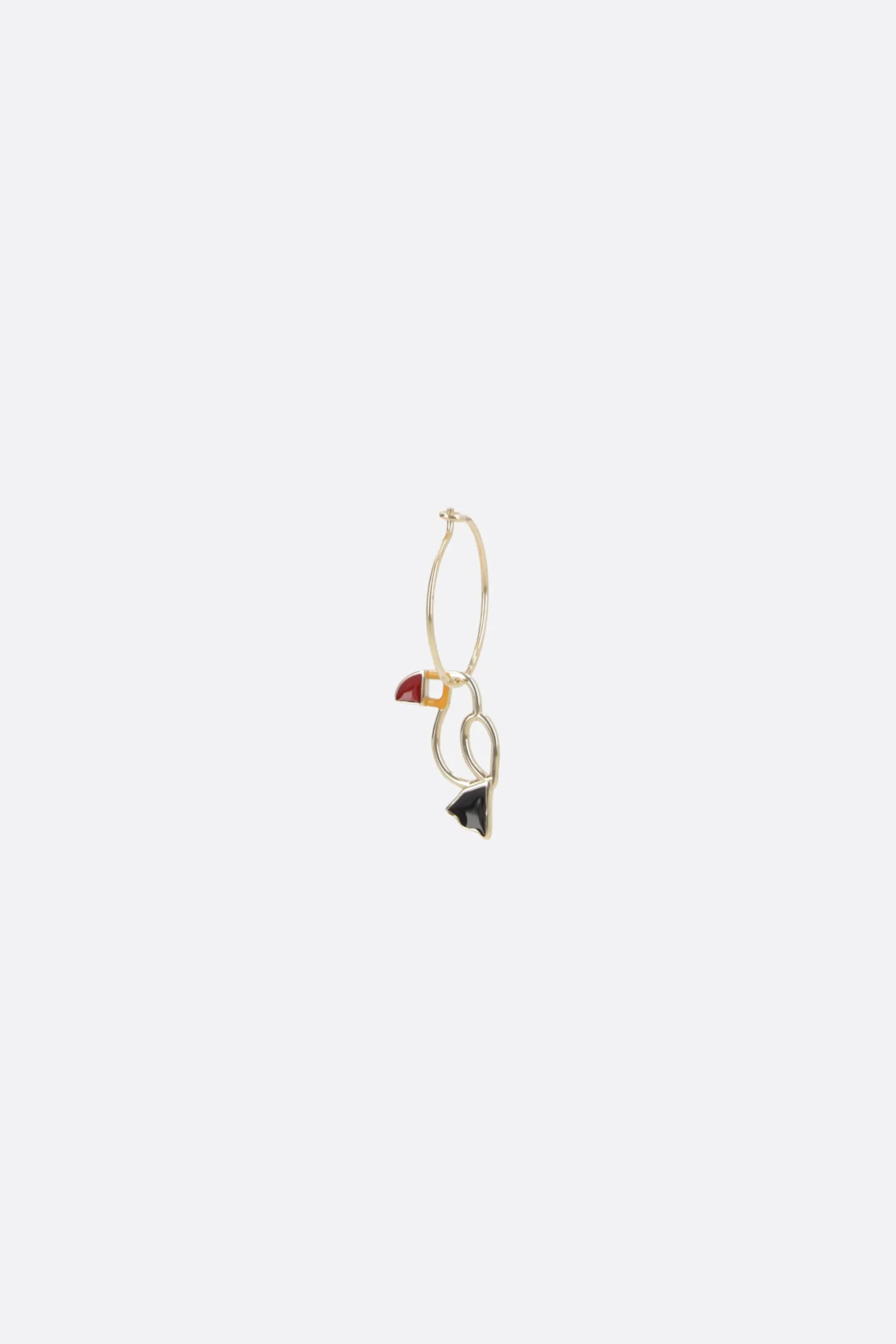 Women ALIITA Tucan earring in enameled yellow gold