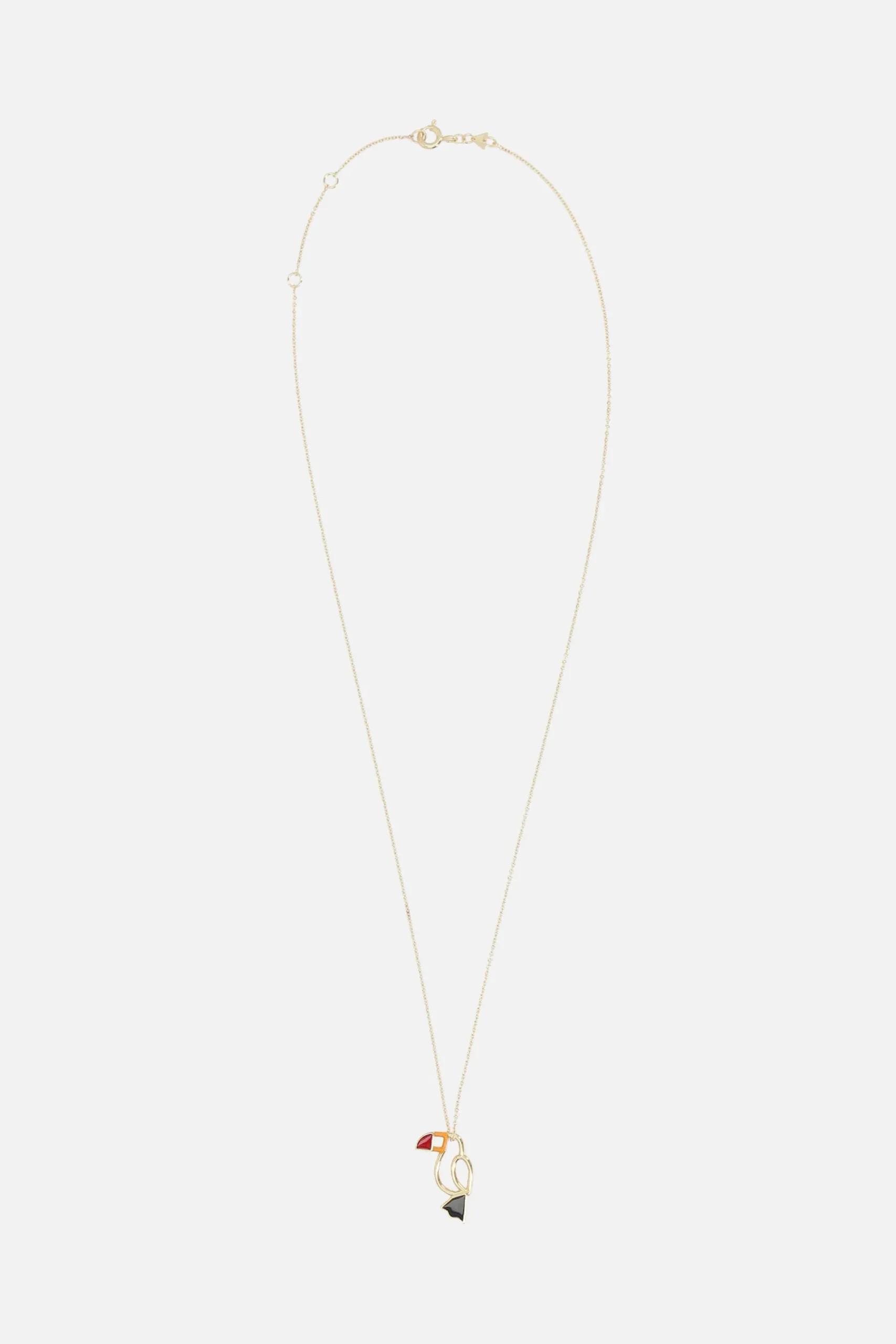 Women ALIITA Tucan necklace in enameled yellow