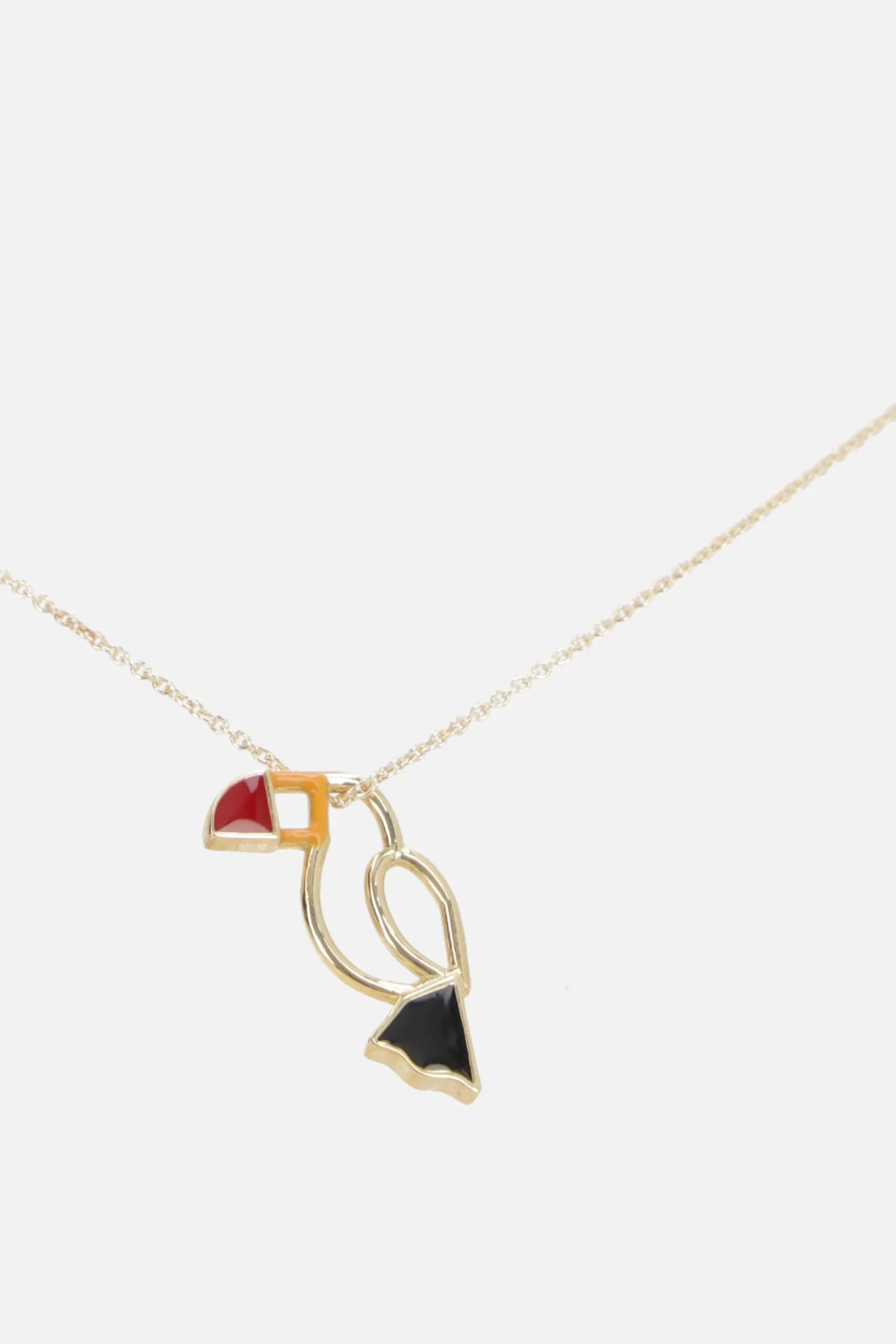 Women ALIITA Tucan necklace in enameled yellow