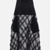 BLACK COMME des GARÇONS tulle long-fit tank top with ruffles