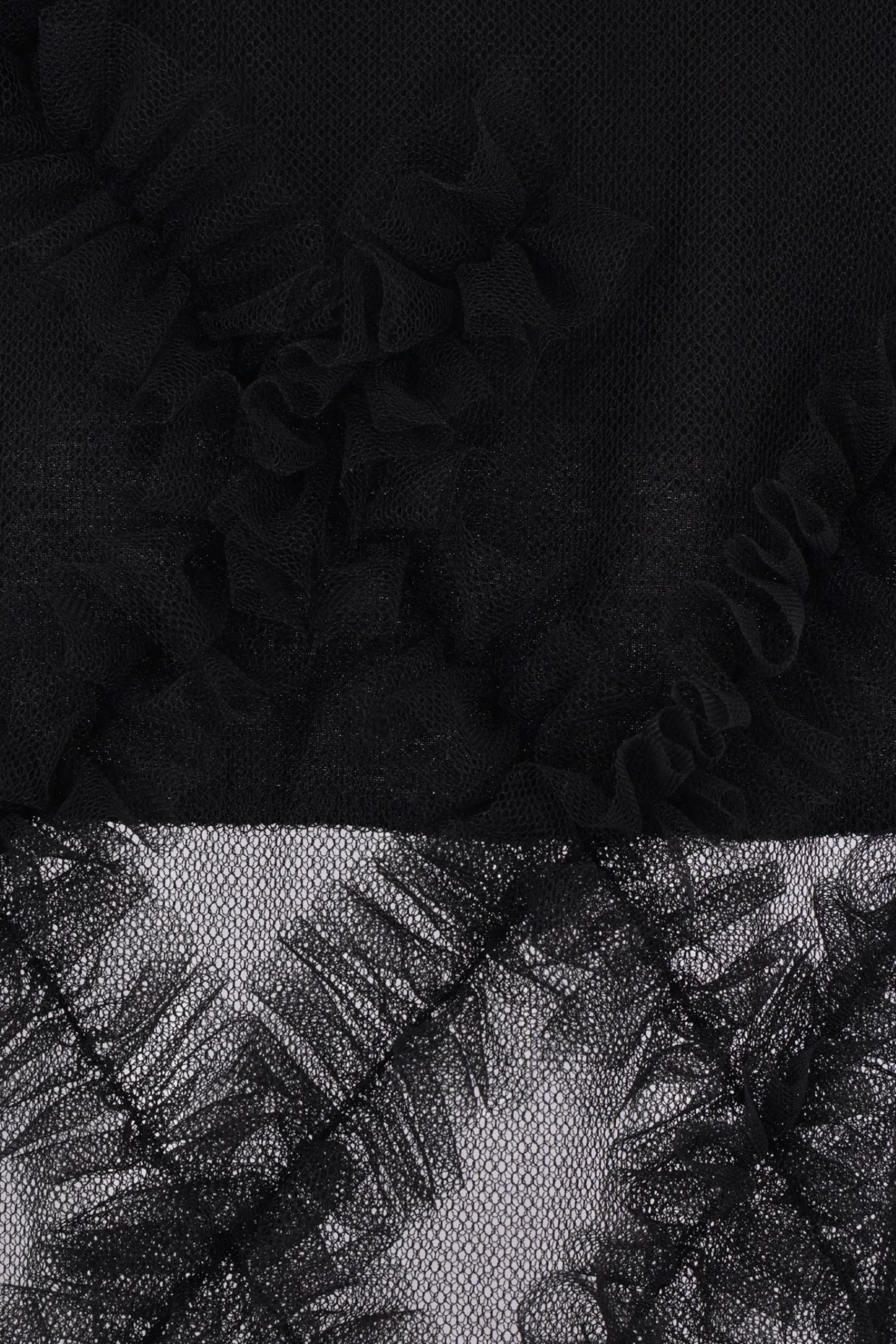BLACK COMME des GARÇONS tulle long-fit tank top with ruffles