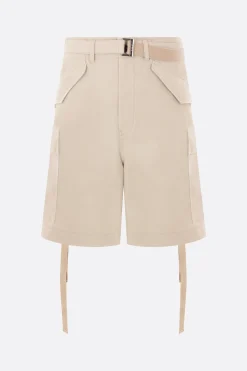 SACAI twill cargo shorts with belt