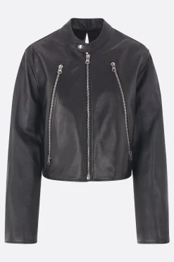 Women MM6 twist leather jacket