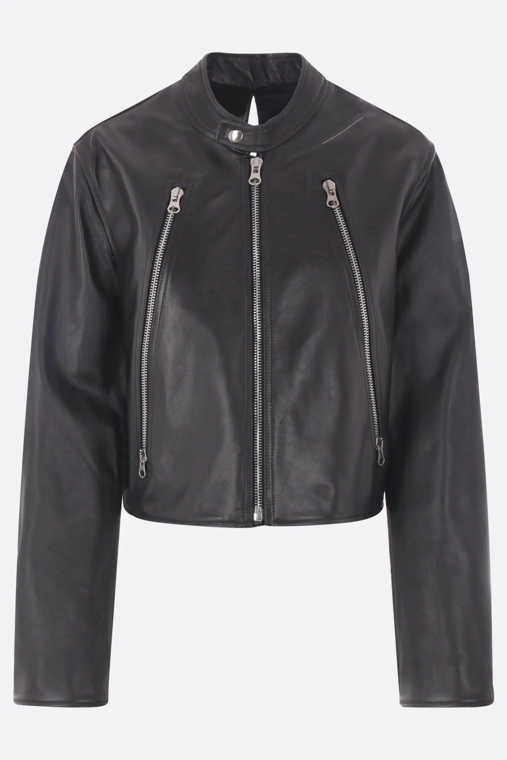 Women MM6 twist leather jacket