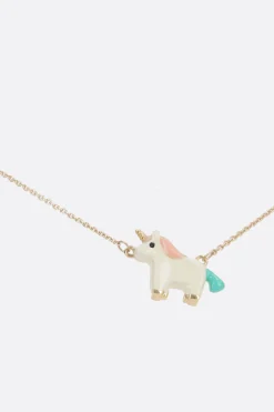 Women ALIITA Unicornio necklace in enameled yellow gold