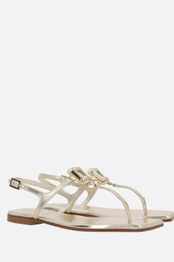 Women ROGER VIVIER Viv' By The Sea sandals in metallic leather
