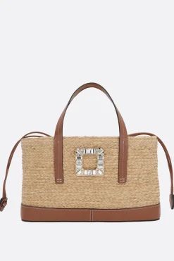 Women ROGER VIVIER Viv' Skate small handbag in raffia