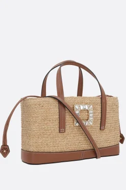Women ROGER VIVIER Viv' Skate small handbag in raffia