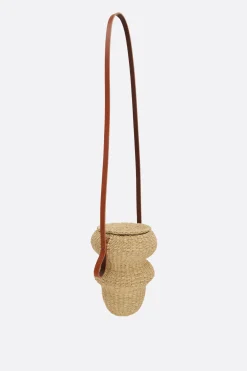 Women INES BRESSAND Wave mini shoulder bag in natural fiber