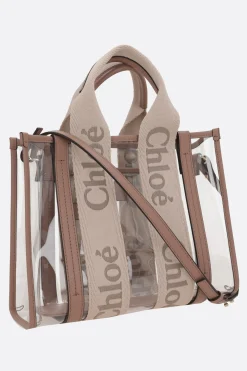 Women CHLOÉ Woody small tote bag in rubber and leather