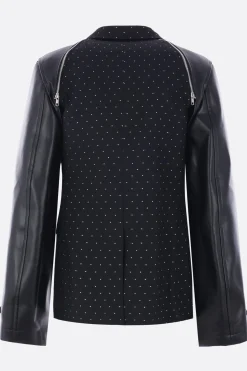 COMME DES GARÇONS HOMME PLUS wool and faux leather destructured jacket