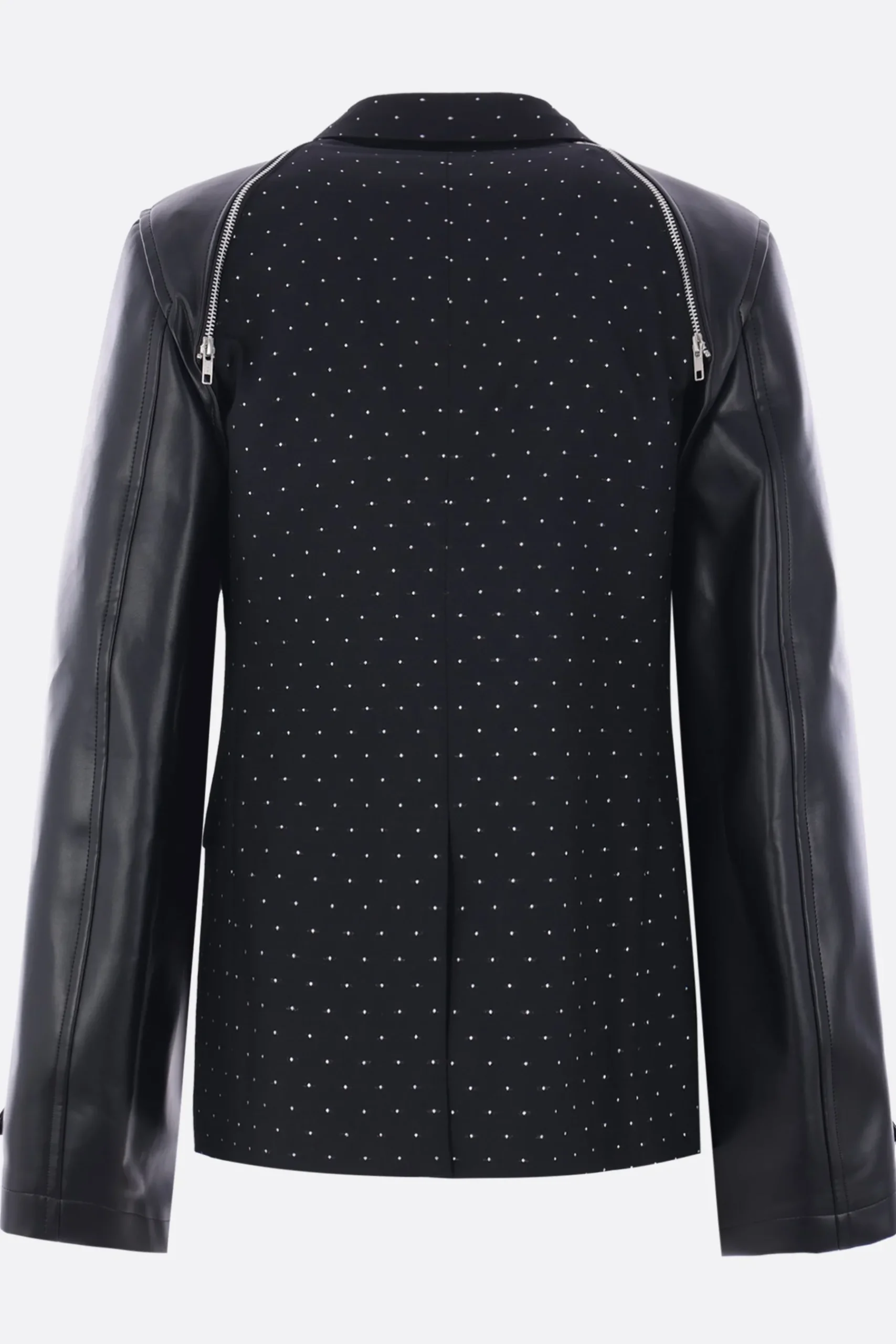 COMME DES GARÇONS HOMME PLUS wool and faux leather destructured jacket