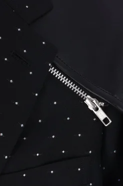 COMME DES GARÇONS HOMME PLUS wool and faux leather destructured jacket