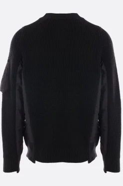 SACAI wool and twill pullover