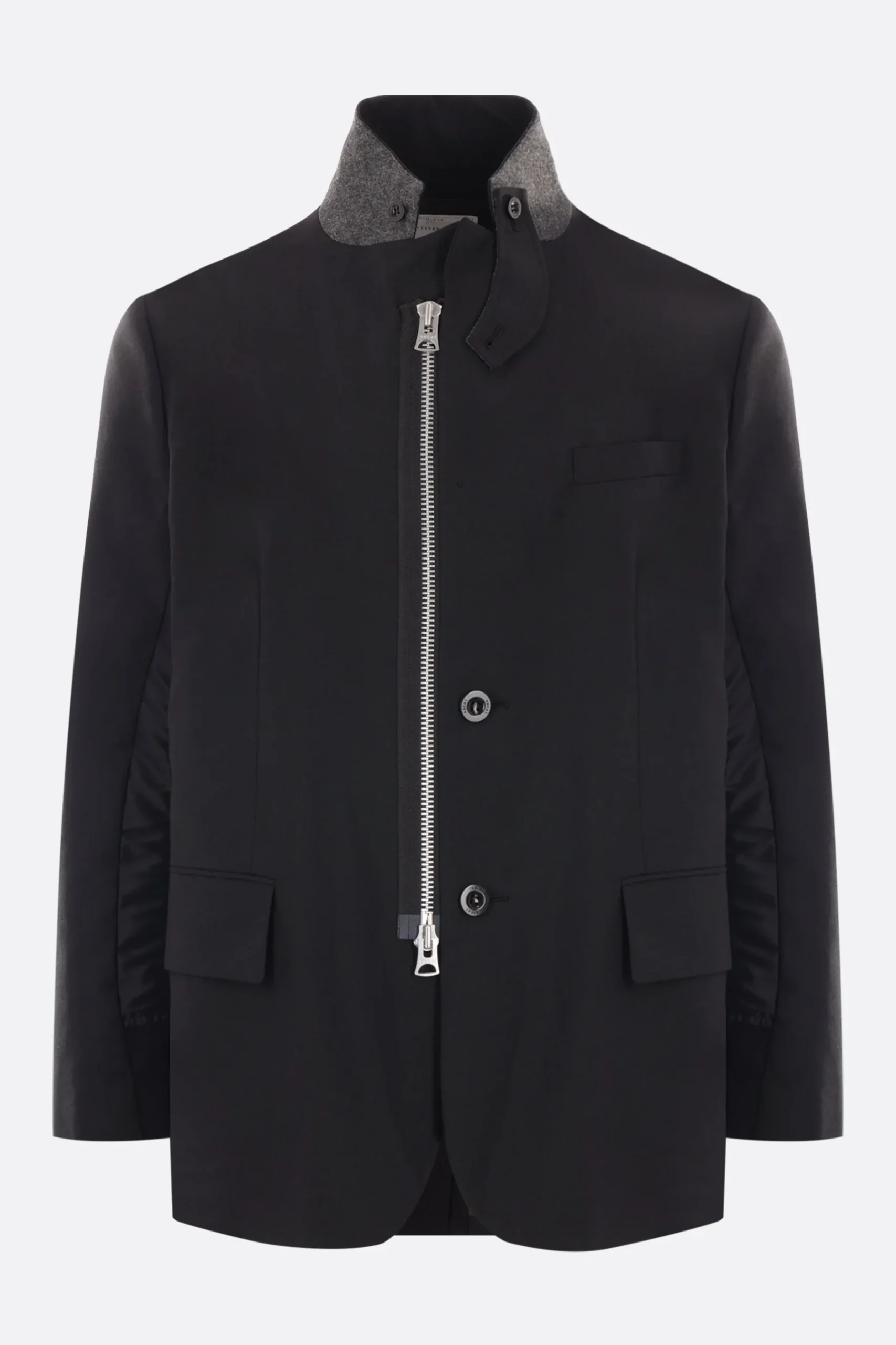 SACAI wool blend and nylon suiting jacket