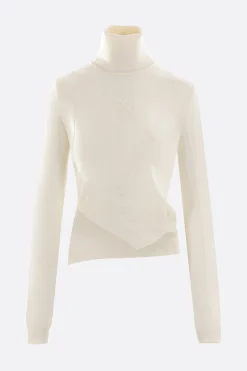 Women MM6 wool blend destructured turtleneck
