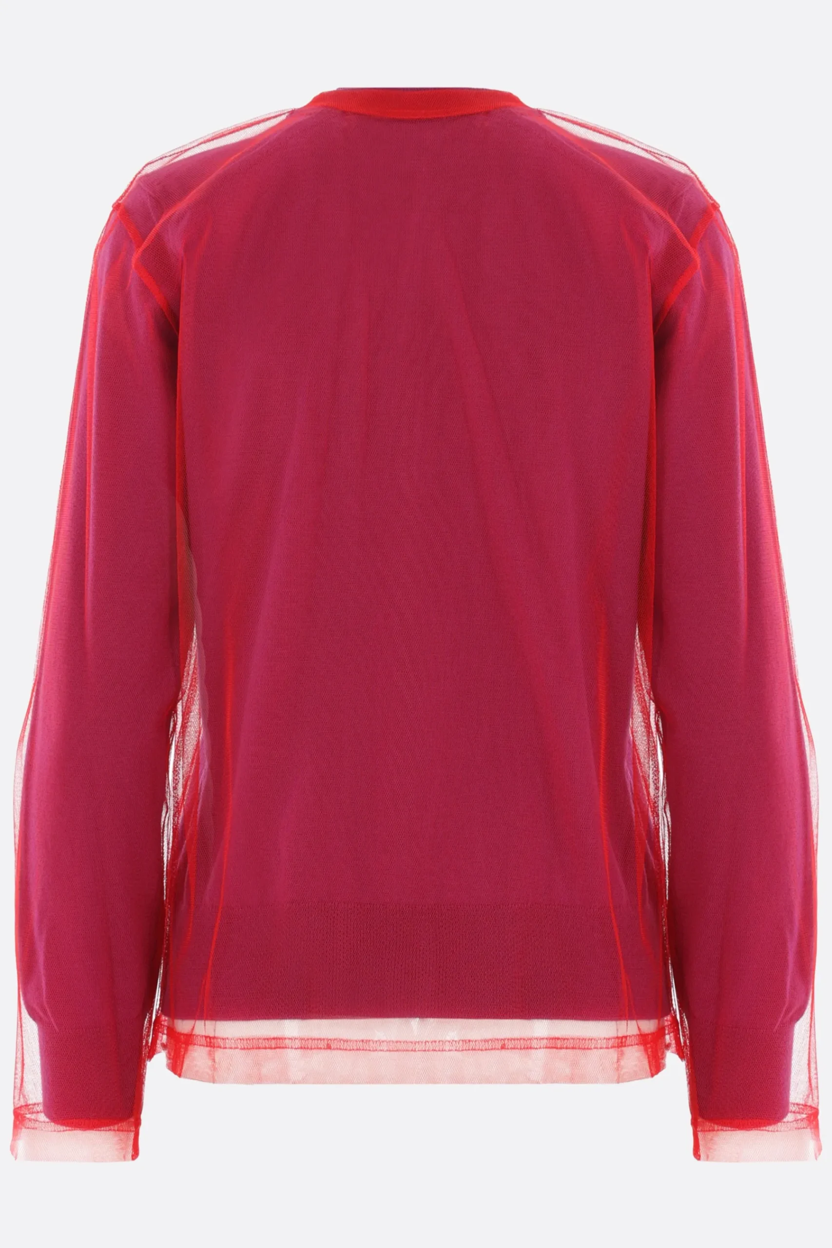 Women COMME DES GARÇONS wool cardigan with tulle layer