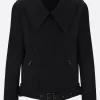 Women Y'S wool flannel biker jacket
