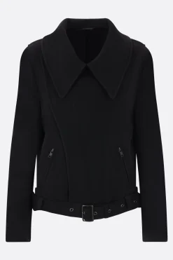 Women Y'S wool flannel biker jacket