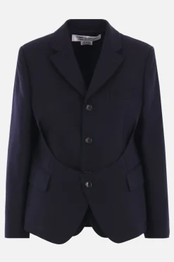 Women COMME DES GARÇONS COMME des GARÇONS wool jacket with destructured hem