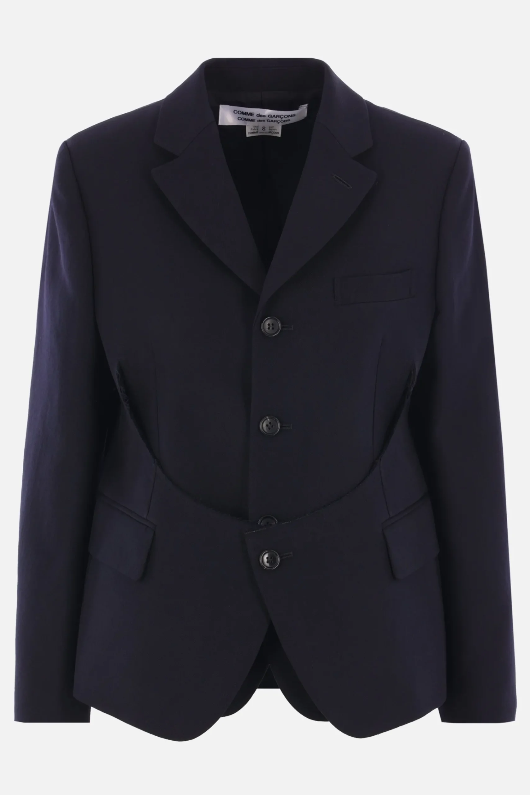 Women COMME DES GARÇONS COMME des GARÇONS wool jacket with destructured hem