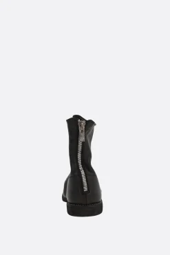 GUIDI zipped ankle boots in grainy leather