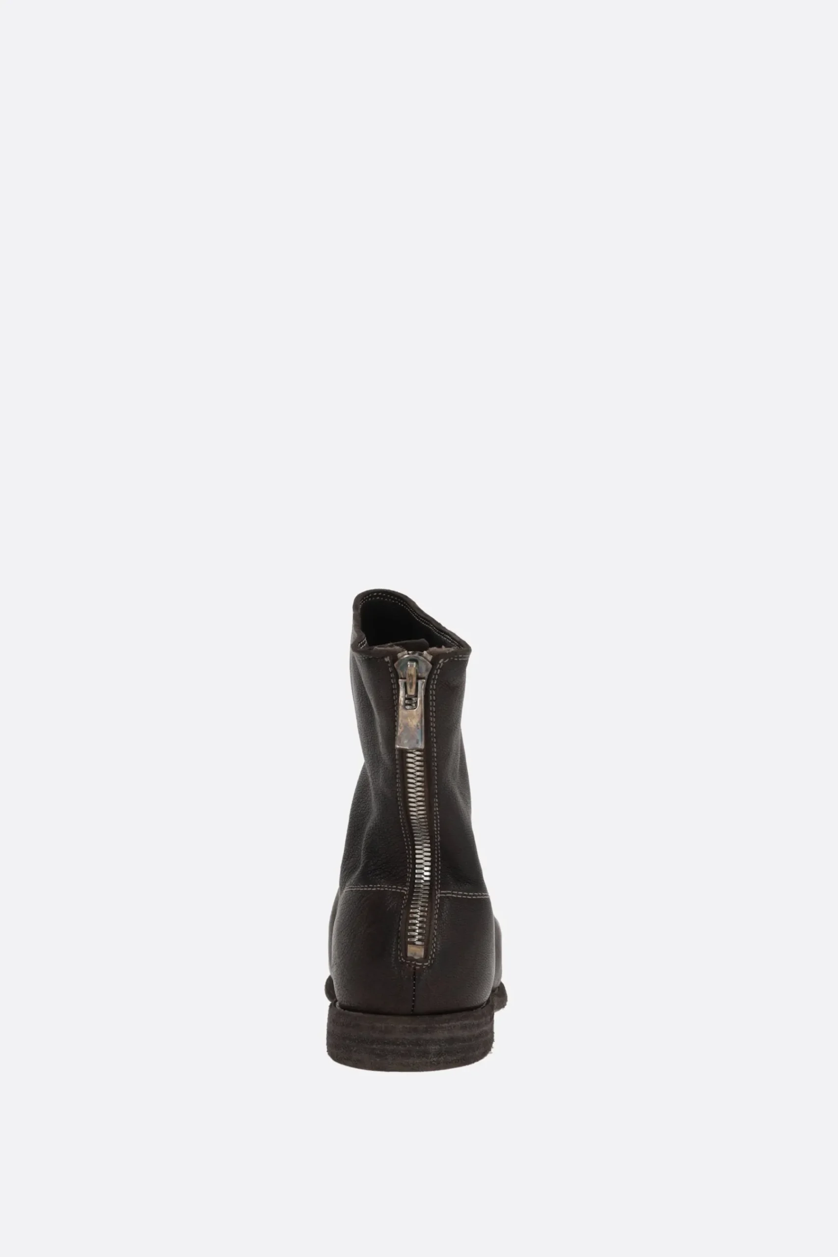 GUIDI zipped ankle boots in grainy leather